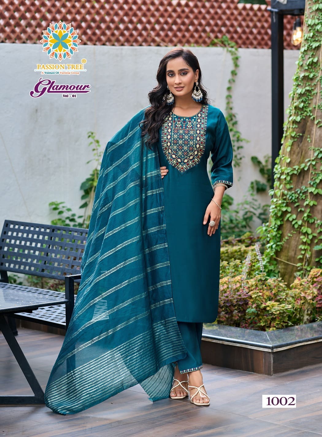 Roman Silk Embroidery Kurti Pant And Dupatta Collection